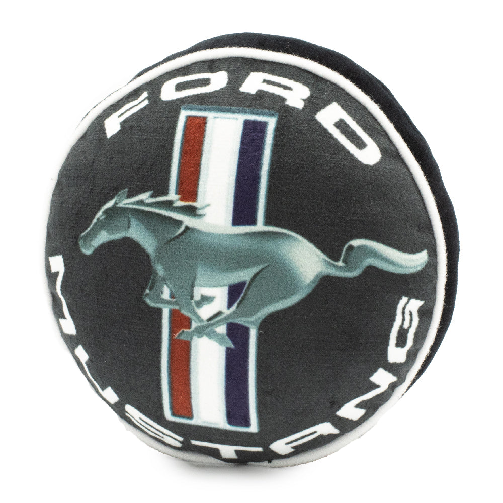 Ford Mustang Tri-Bar Logo Round Dog Toy Plush Squeaker