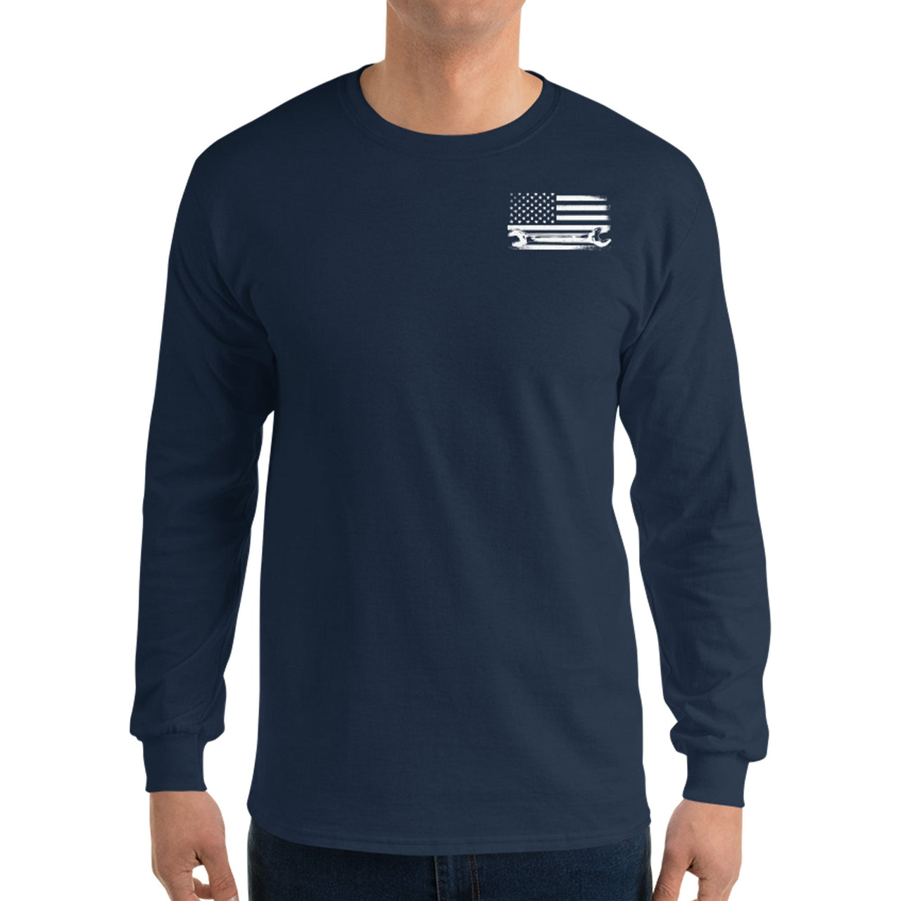 Diesel Mechanic American Flag Long Sleeve T-Shirt