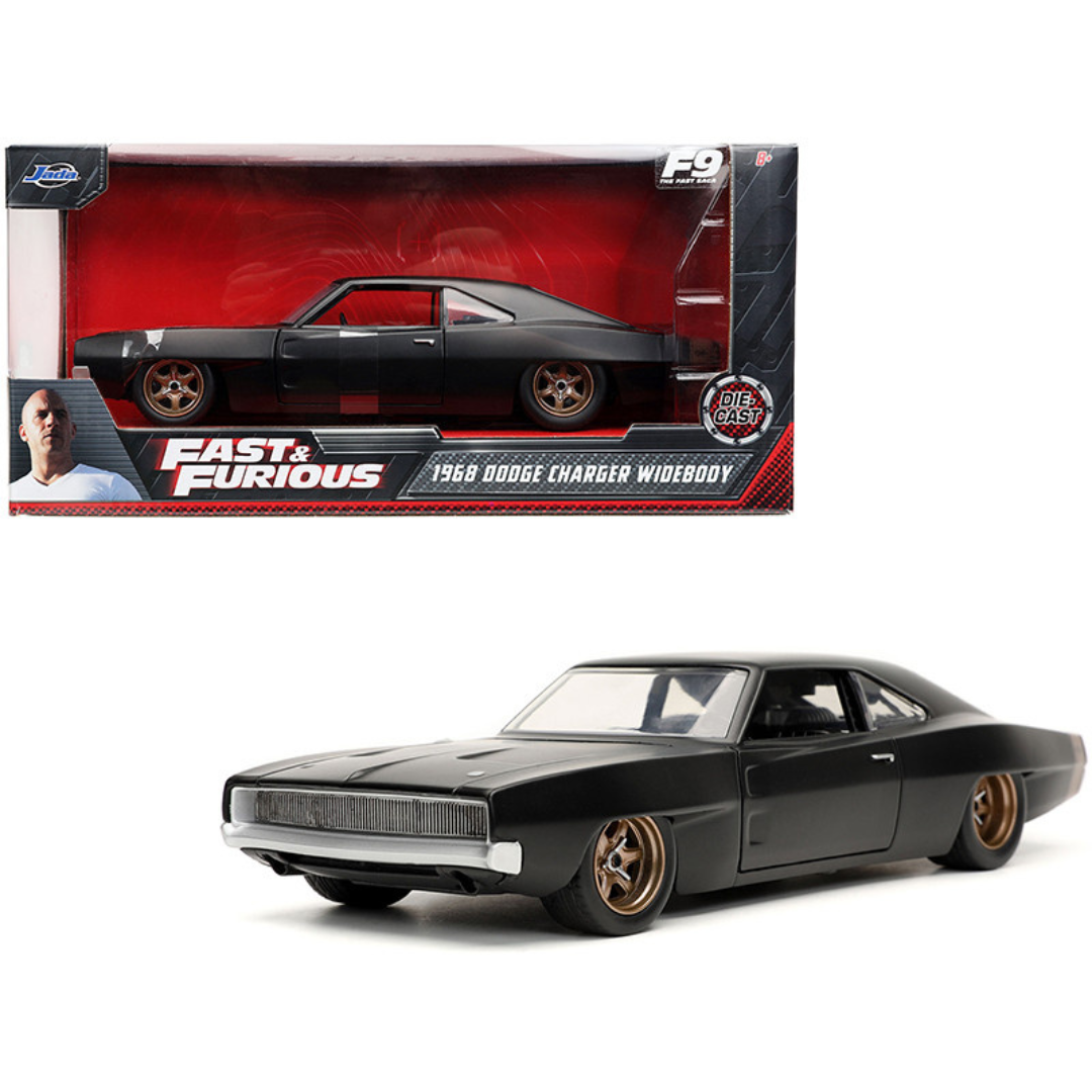 doms-1968-dodge-charger-widebody-matt-black-fast-furious-f9-2021-1-24-diecast-model-car-by-jada