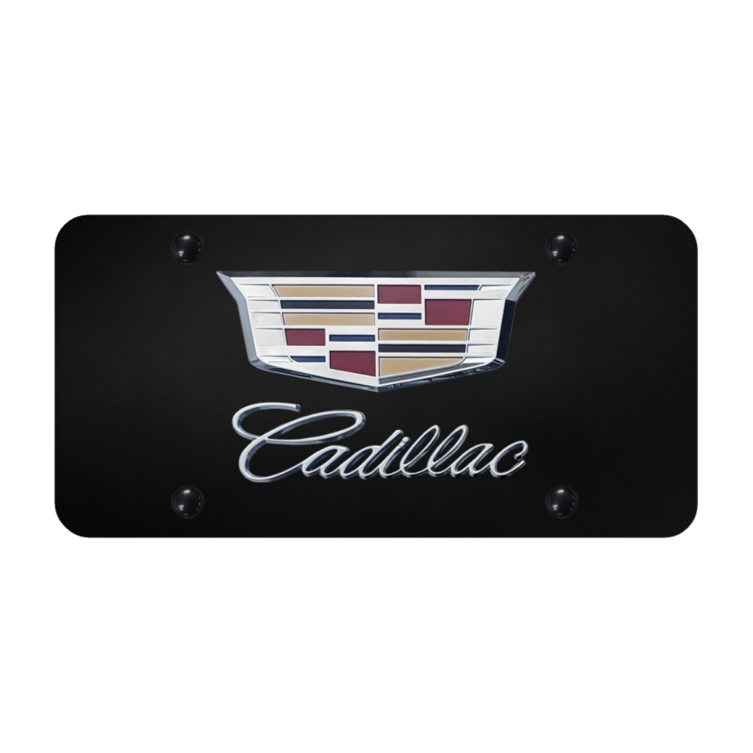 dual-cadillac-2014-license-plate-chrome-on-black