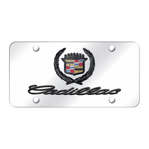 dual-cadillac-license-plate-black-pearl-on-mirrored