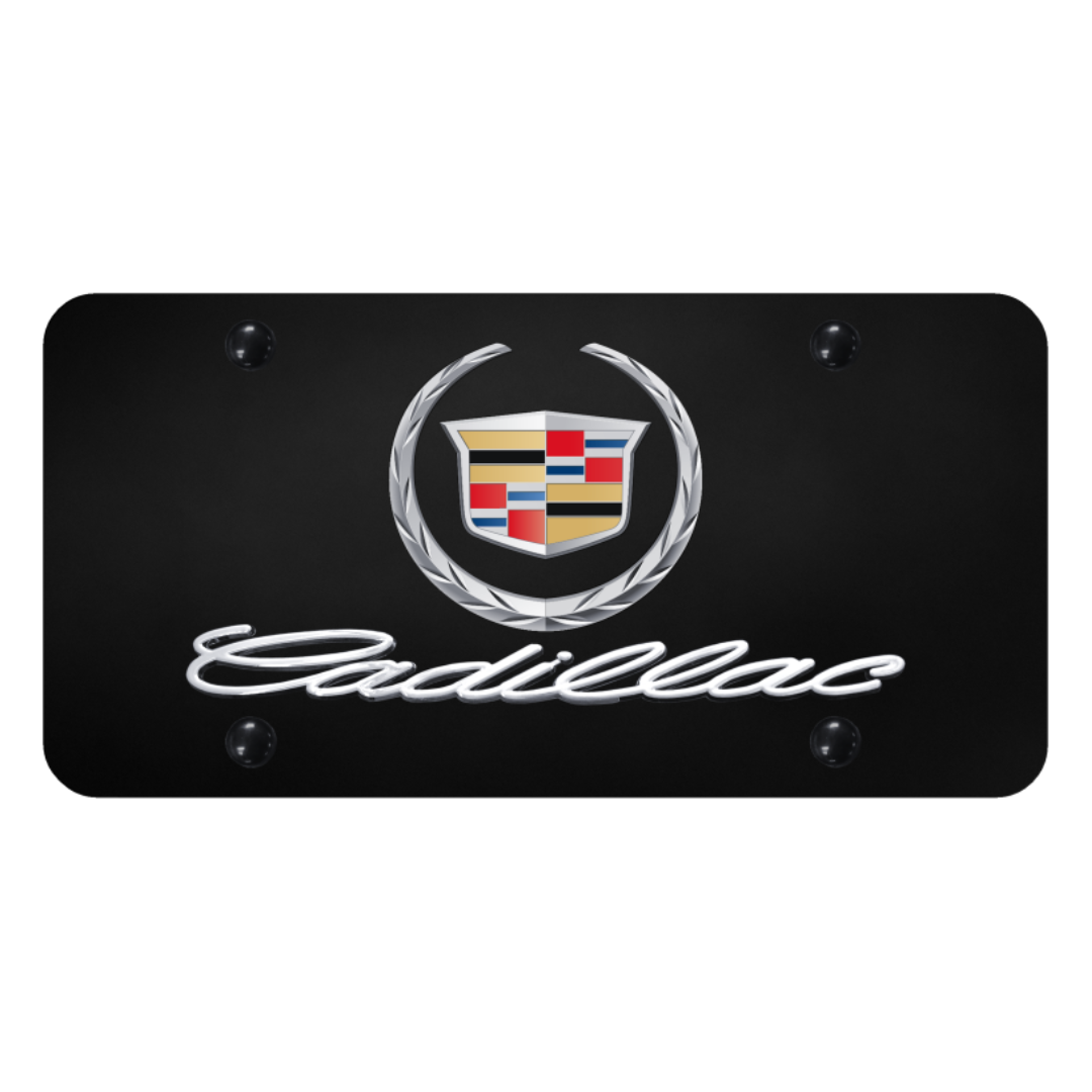 dual-cadillac-logo-license-plate-chrome-on-black