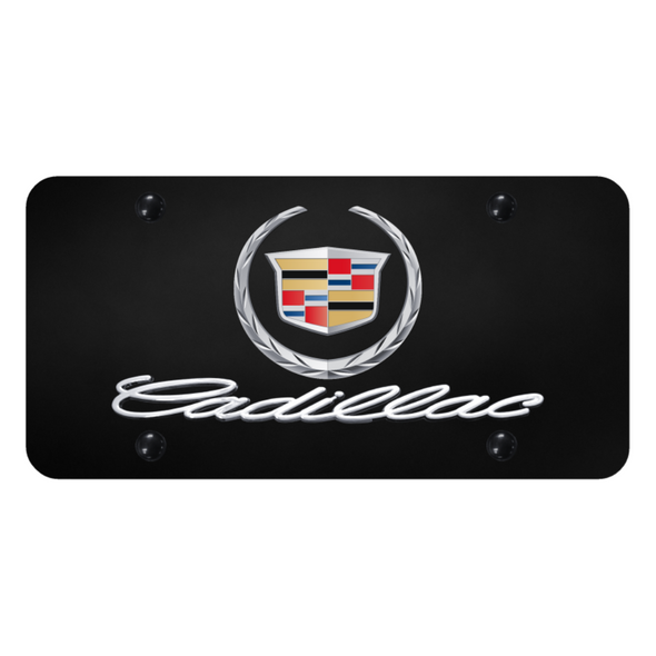 dual-cadillac-logo-license-plate-chrome-on-black