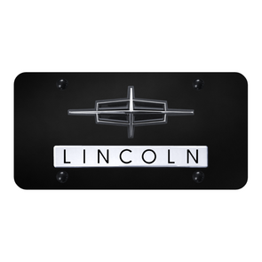 Dual Lincoln License Plate - Chrome on Black