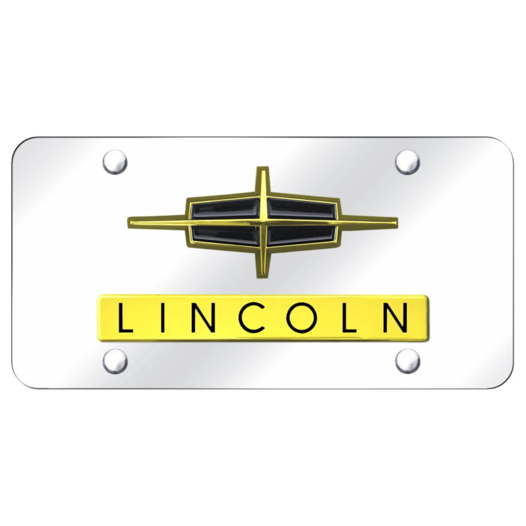 dual-lincoln-license-plate-gold-on-mirrored