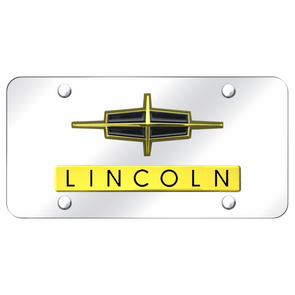 Dual Lincoln License Plate - Gold on Mirrored