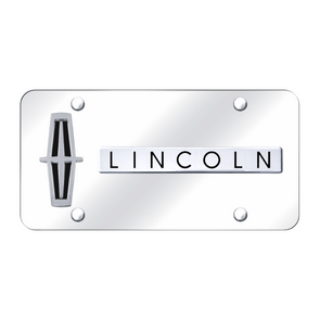 Dual Lincoln Vertical (Black Fill) Plate - Chrome on Mirrored