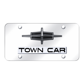 Dual Town Car License Plate - Chrome on Mirrored