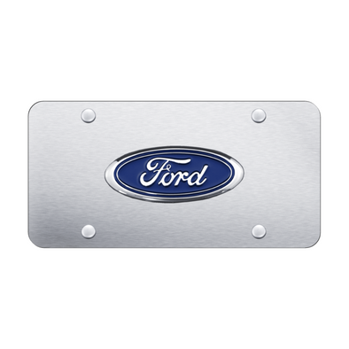 Ford License Plate - Chrome on Brushed