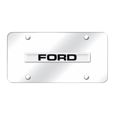 Ford Name License Plate - Chrome on Mirrored