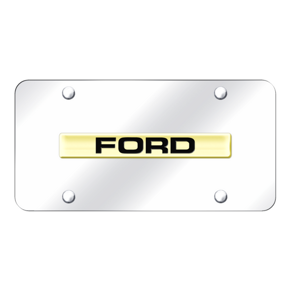 ford-name-license-plate-gold-on-mirrored