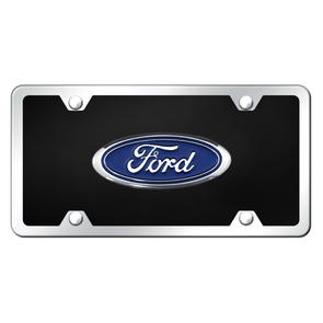 Ford Plate Kit - Chrome on Black