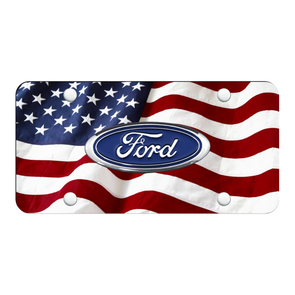 Ford License Plate - UV Wave Flag