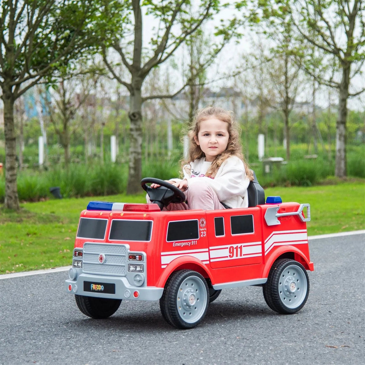 Freddo 12V Fire Truck 1 Seater Ride on