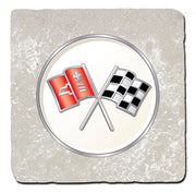 corvette-c2-crossed-flags-stone-coaster-bundle-set-of-4