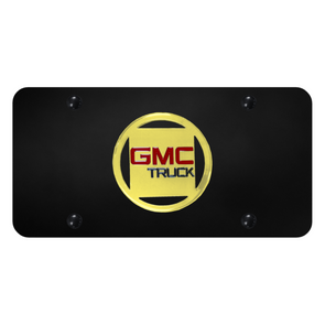 GMC License Plate - Gold on Black