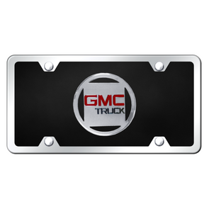 GMC License Plate Kit - Chrome on Black