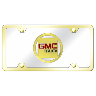 GMC Script License Plate - Chrome on Black