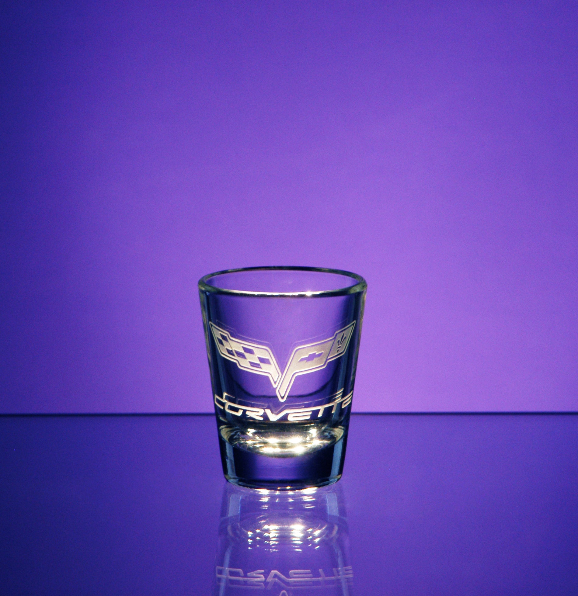 corvette-logo-shot-glass-tapered