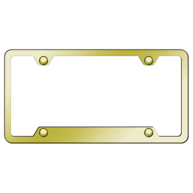 Gold 4-Hole License Plate Frame - Polished Stainless Steel