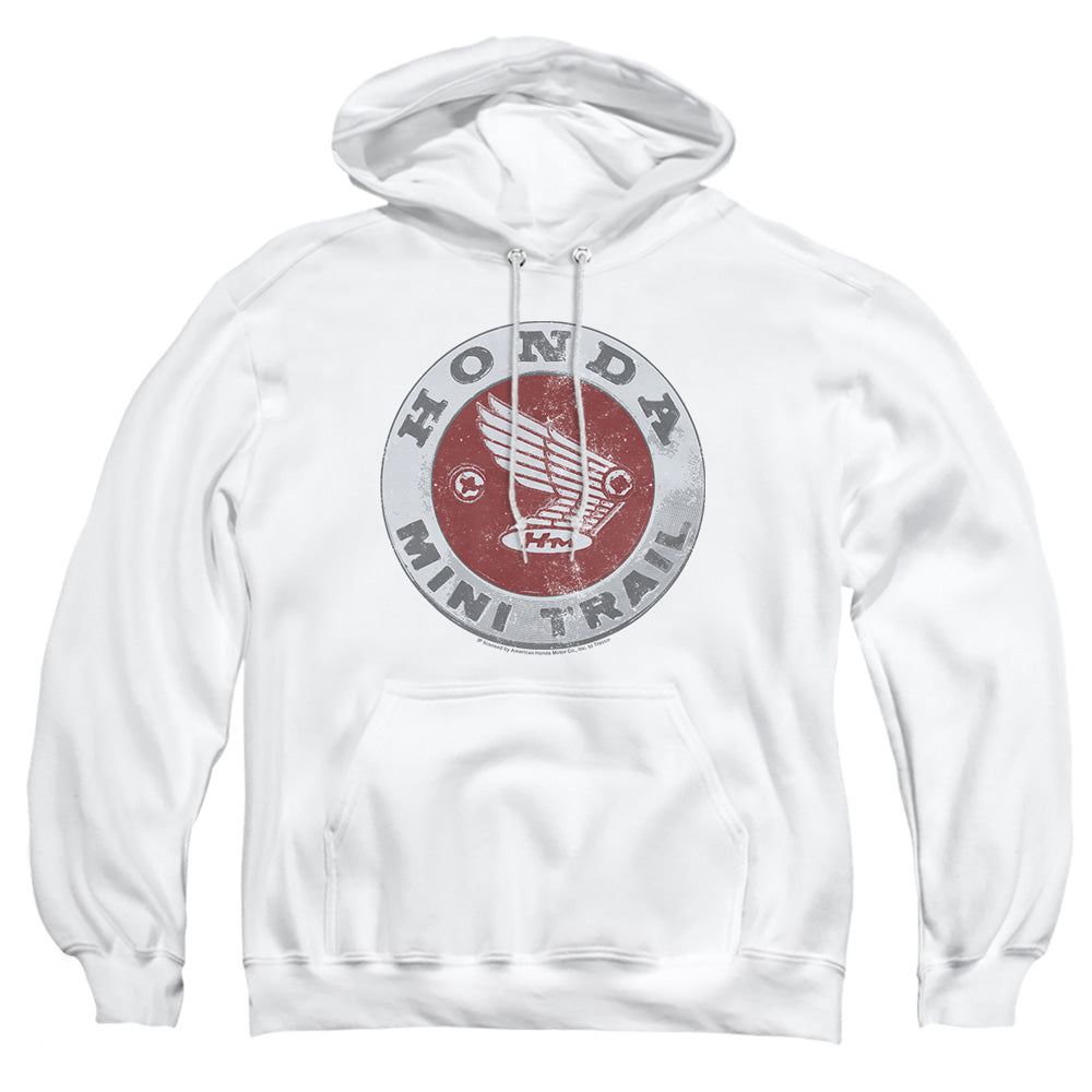 Honda Engraved Mini Trail Badge-Adult Pullover Hoodie-White