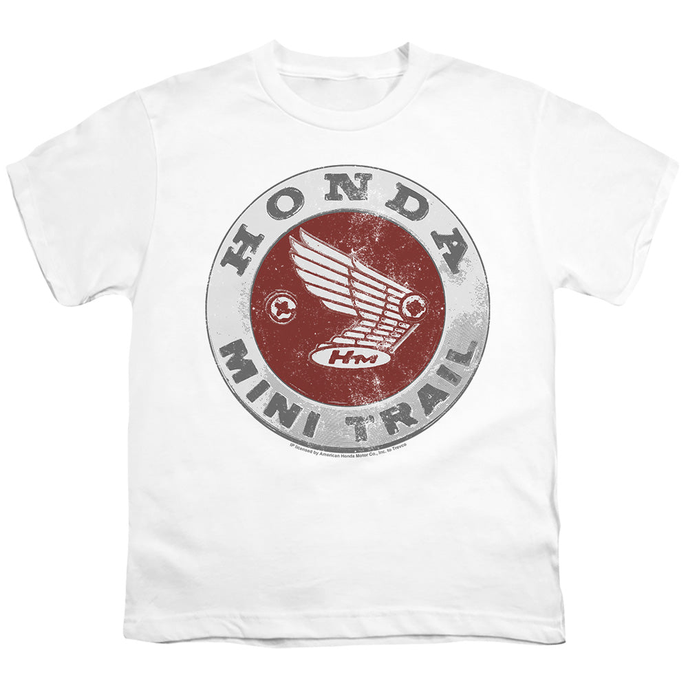 Honda Engraved Mini Trail Badge-Youth Short Sleeve-White