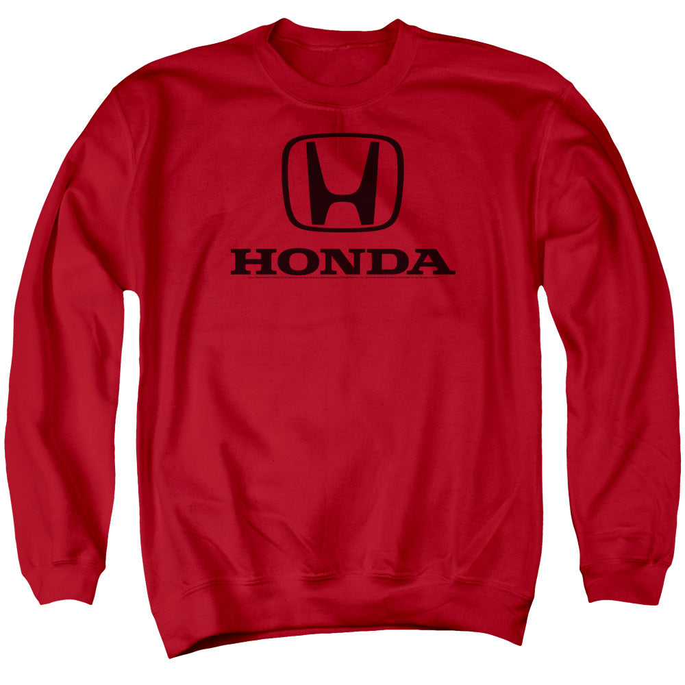 Honda/Standard Logo-Adult Crewneck Sweatshirt-Red
