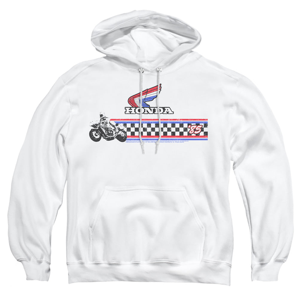 Honda 1985 Red White Blue-Adult Pullover Hoodie-White