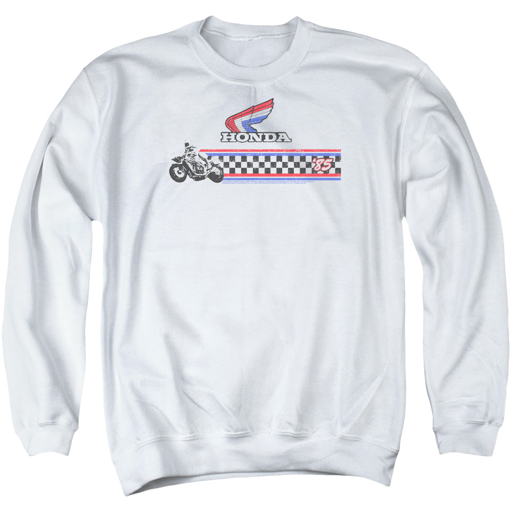 Honda 1985 Red White Blue-Adult Crewneck Sweatshirt-White