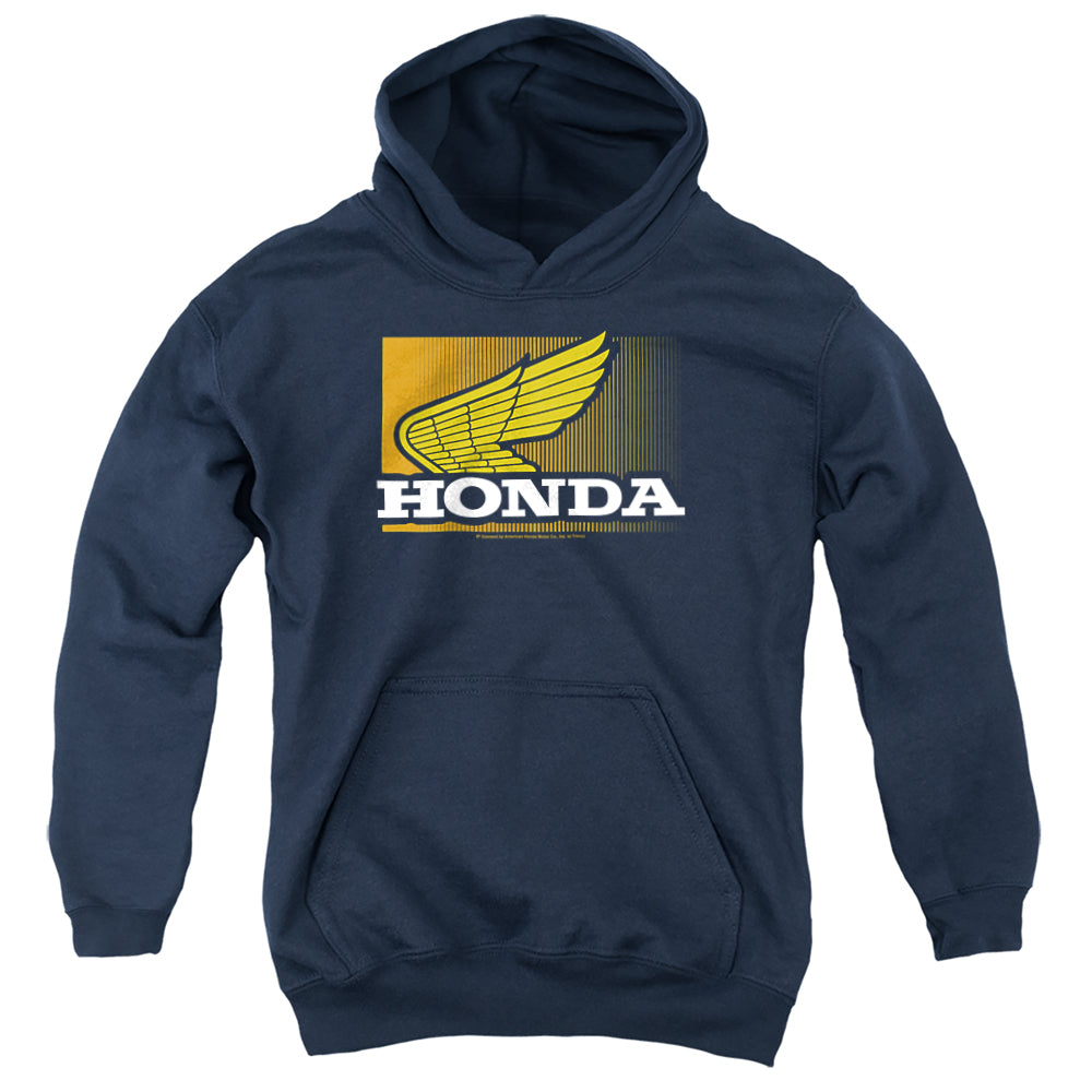 Honda/Wing Gradient-Youth Hooded Sweatshirt-Navy