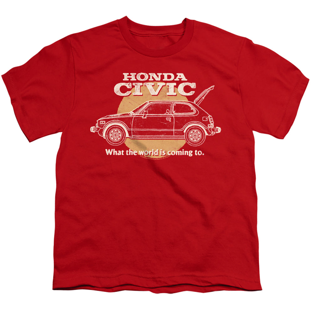 Honda Civic Coming World-Youth Short Sleeve-Red