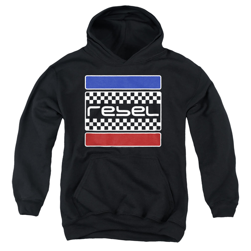 Honda/Rebel Checkers-Youth Hooded Sweatshirt-Black