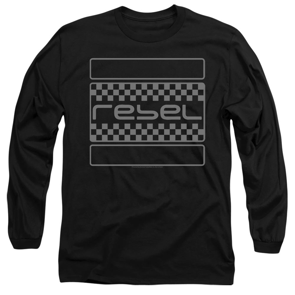 Honda/Rebel Checkers Grey-Adult Long Sleeve-Black