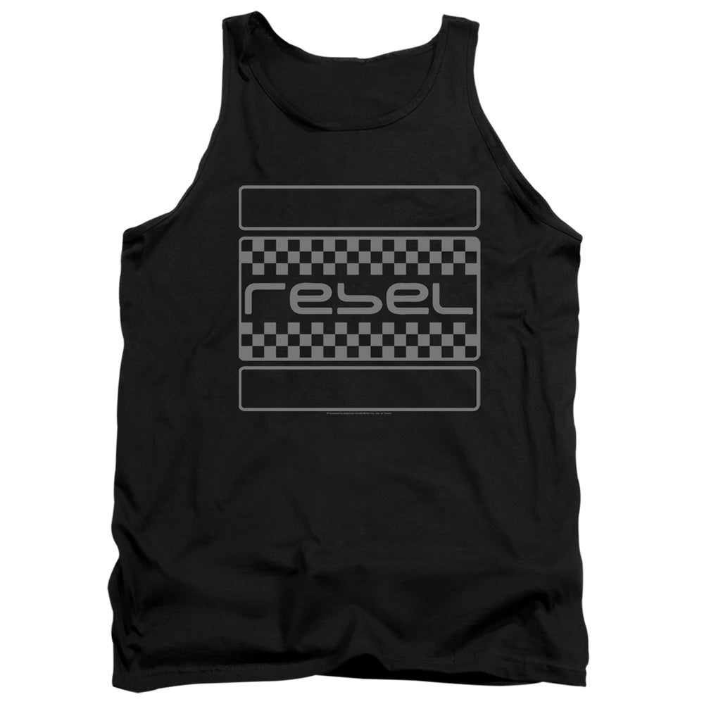 Honda/Rebel Checkers Grey-Adult Tank Top-Black