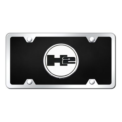 Hummer H2 Acrylic License Plate Kit - Chrome on Black