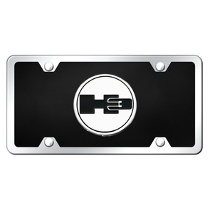 Hummer H3 Acrylic License Plate Kit - Chrome on Black