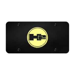 Hummer H2 License Plate - Gold on Black