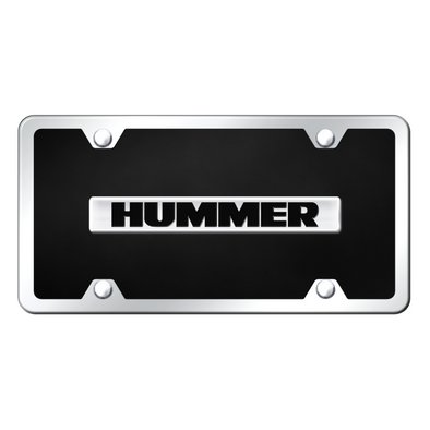 Hummer Script Acrylic License Plate Kit - Chrome on Black