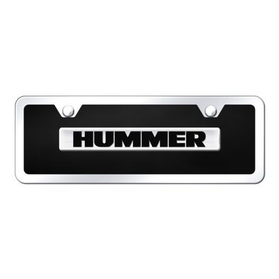 Hummer Script Acrylic Mini License Plate Kit - Chrome on Black