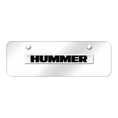 Hummer Script Mini License Plate - Chrome on Mirrored