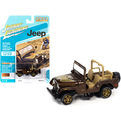 jeep-cj-5-mocha-brown-metallic-with-golden-eagle-1-64-diecast-model-car-by-johnny-lightning