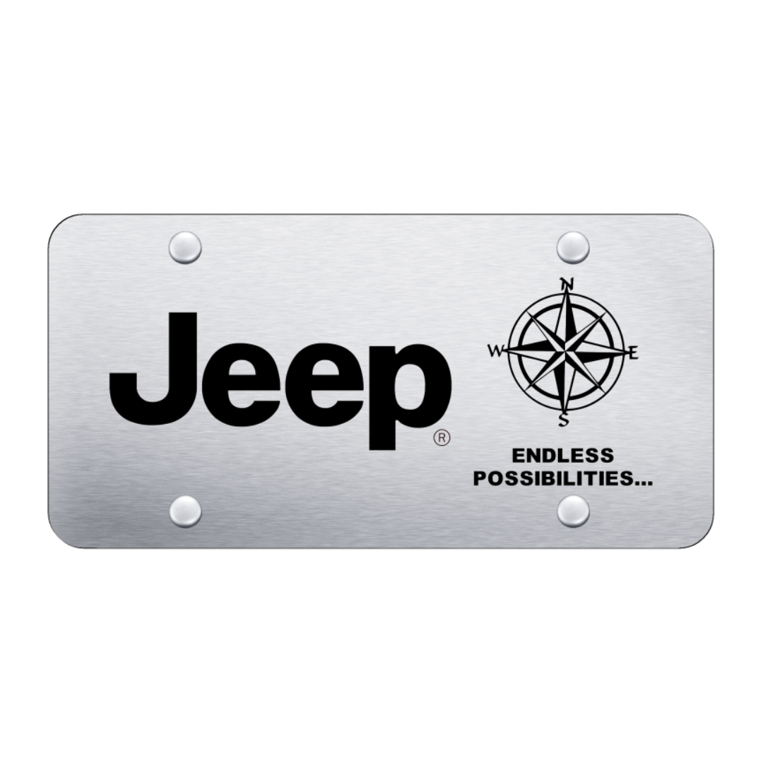 Jeep Endless License Plate Etched Brushed | Classic Auto Store Online
