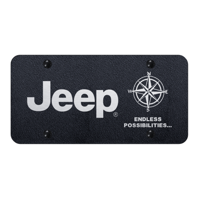 Jeep Endless License Plate - Laser Etched Rugged Black