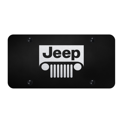 Jeep Grill License Plate - Laser Etched Black