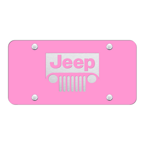 Jeep Grill License Plate - Laser Etched Pink
