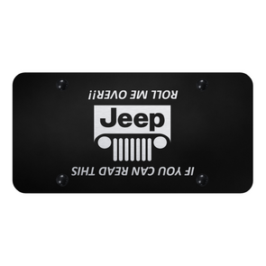 Jeep Grill (Roll) License Plate - Laser Etched Black