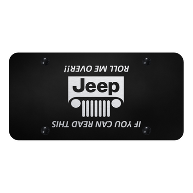 Jeep Grill (Roll) License Plate - Laser Etched Black