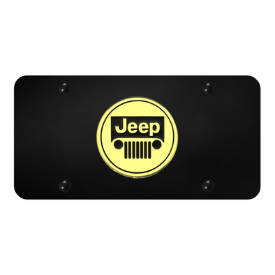 Jeep License Plate - Gold on Black
