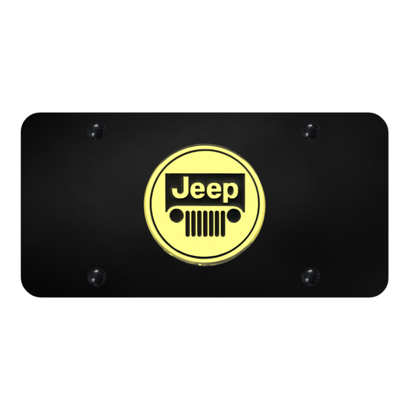 Jeep License Plate - Gold on Black