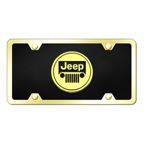 Jeep License Plate Kit - Gold on Black